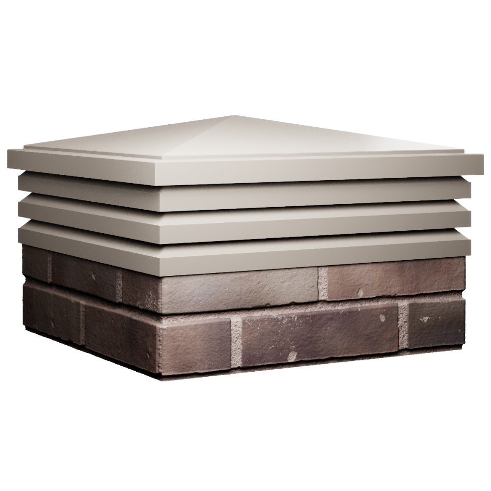 Колпак Zking Бона ХайТек Бежевый на столб 2х2 кирпича (513х513мм) в Белогорске фото