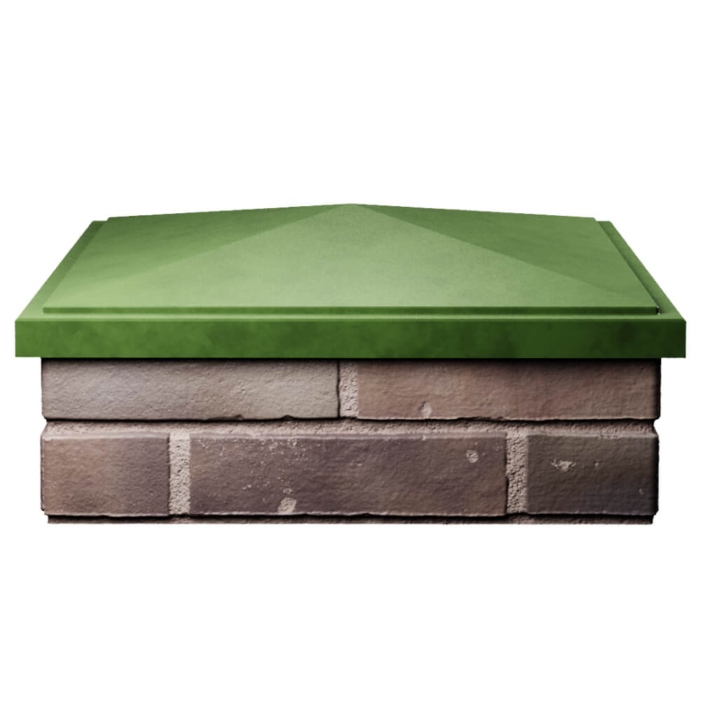 Колпак Zking БонаМоно Зеленый на столб 2х2 кирпича (515х515, 530х530мм) Белогорск фото