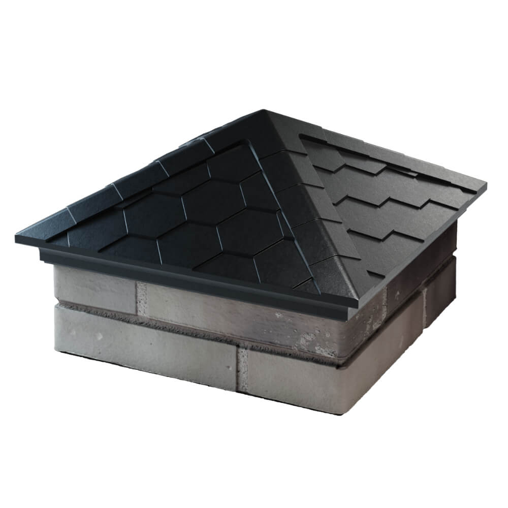 Колпак Zking Эверест Черный на столб 1.5х1.5 кирпича (390х390мм) в Белогорске фото