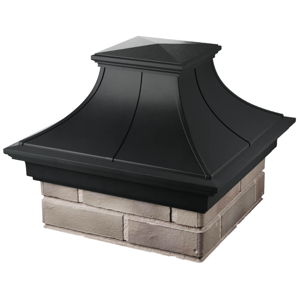 Колпак Zking Монблан Премиум Черный на столб 1.5х1.5 кирпича (385х385мм) в Белогорске фото