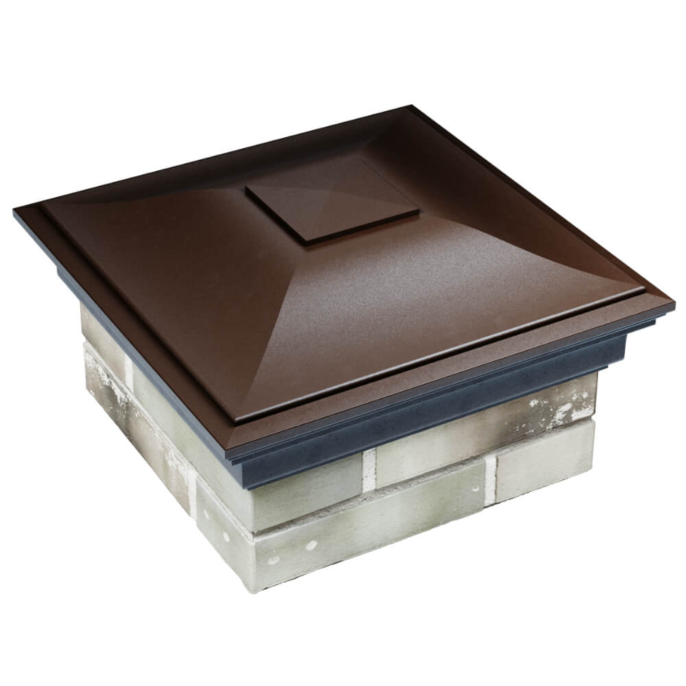 Колпак Zking Монблан Коричневый на столб 1.5х1.5 кирпича (385х385мм) в Белогорске фото