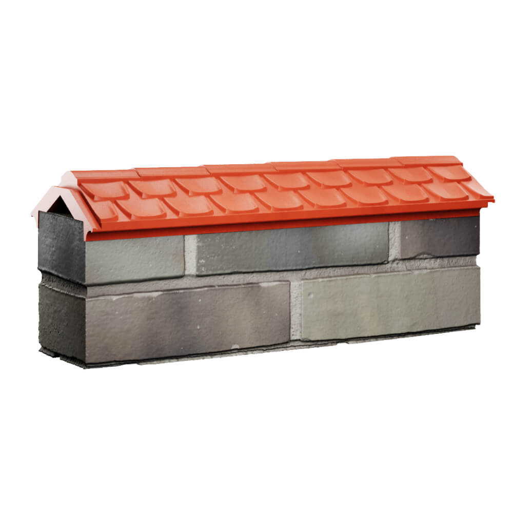 Парапет Zking Эльбрус Красный с посадкой на 0.5 кирпича (130мм) Белогорск фото