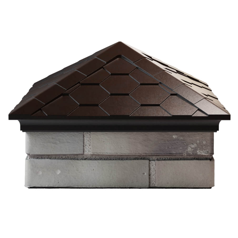 Колпак Zking Эверест Коричневый на столб 1.5х1.5 кирпича (390х390мм) Белогорск фото