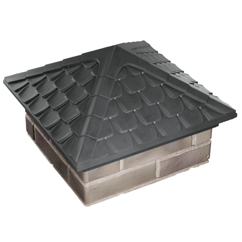 Колпак Zking Эльбрус Серый на столб 1.5х1.5 кирпича (385х385мм) в Белогорске фото