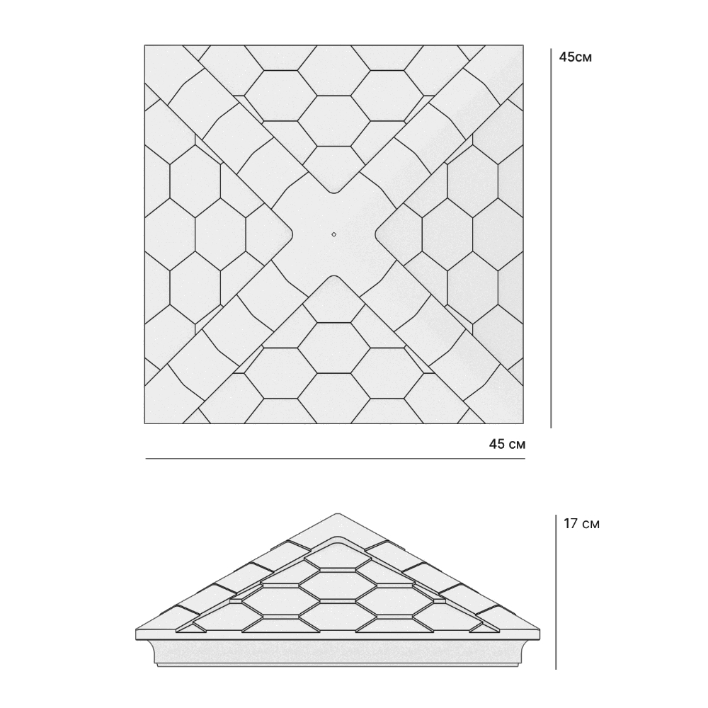 Колпак Zking Эверест Черный на столб 1.5х1.5 кирпича (390х390мм) в Белогорске фото