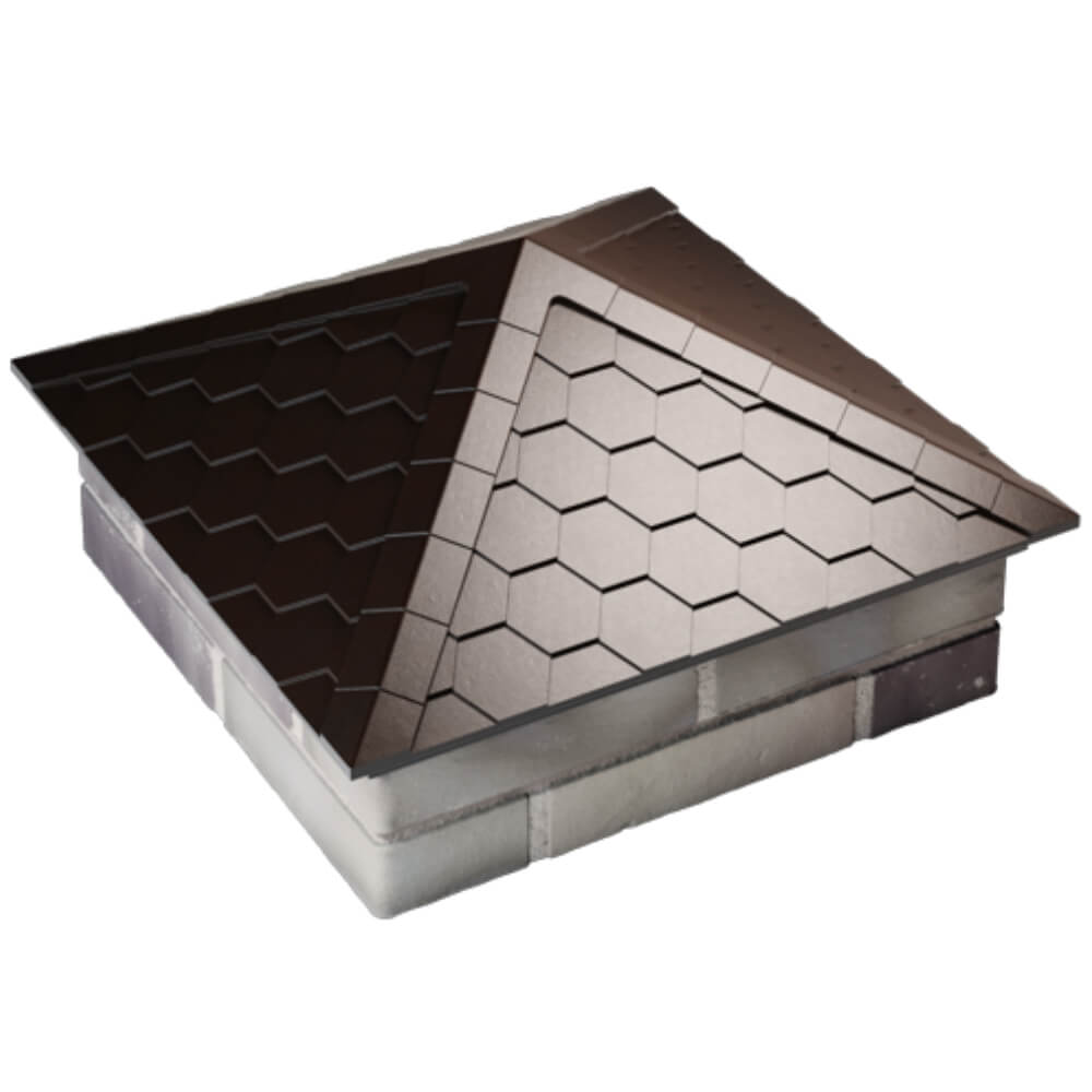Колпак Zking Эверест Коричневый на столб 2х2 кирпича (535х535мм) Белогорск фото