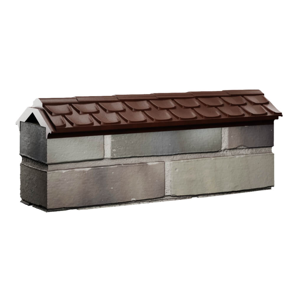 Парапет Zking Эльбрус Коричневый с посадкой на 0.5 кирпича (130мм) Белогорск фото