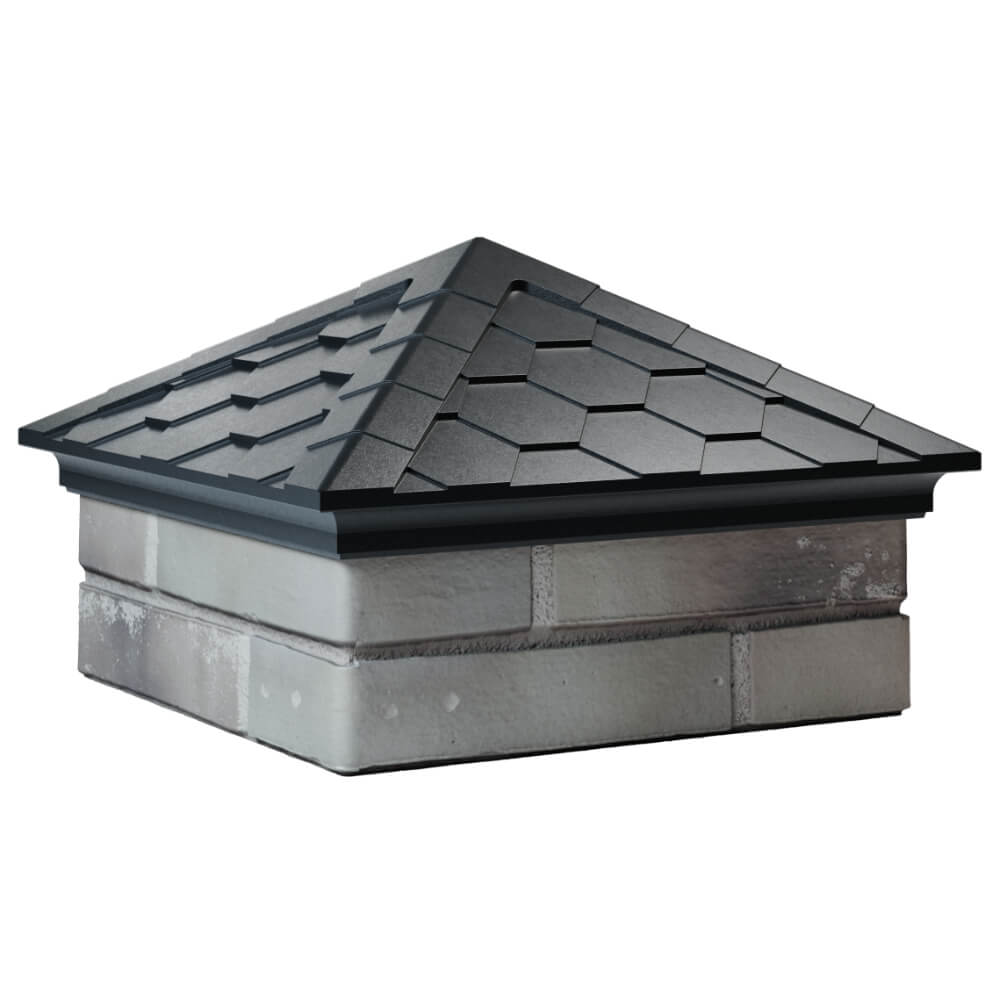 Колпак Zking Эверест Черный на столб 1.5х1.5 кирпича (390х390мм) в Белогорске фото