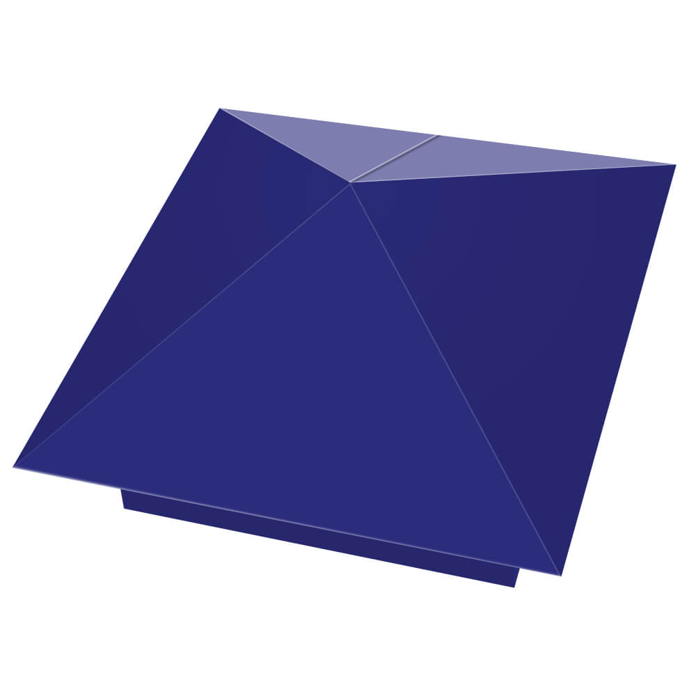 Колпак металлический 400х400мм RAL5002 Синий Ультрамарин заборный Белогорск фото