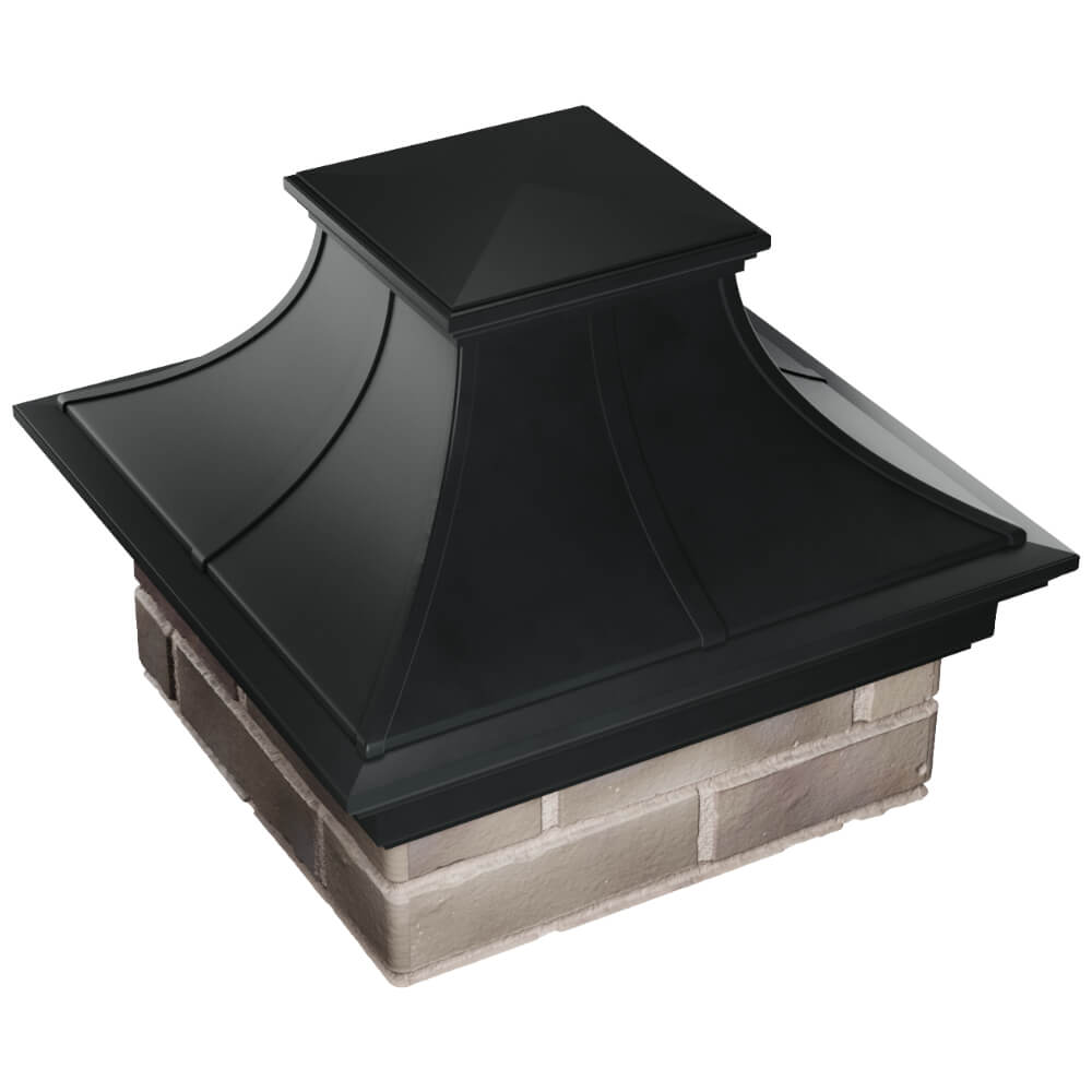 Колпак Zking Монблан Премиум Черный на столб 1.5х1.5 кирпича (385х385мм) в Белогорске фото
