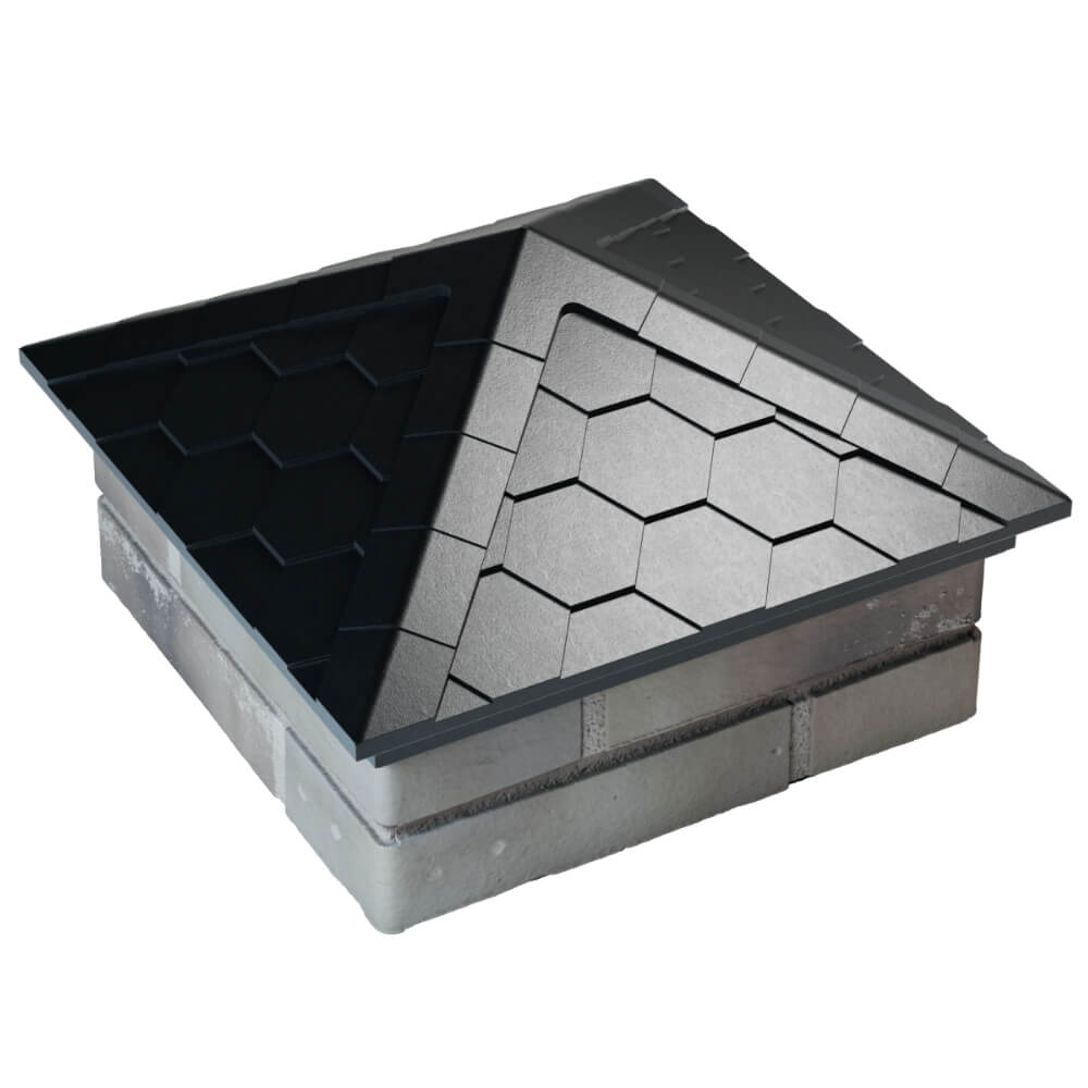 Колпак Zking Эверест Черный на столб 1.5х1.5 кирпича (390х390мм) в Белогорске фото