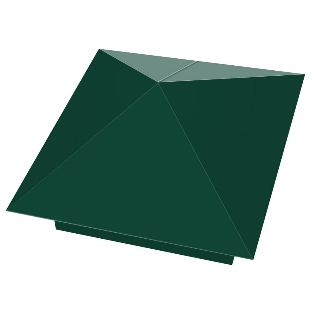 Колпак металлический 390х390мм RAL6005 Зеленый Мох заборный Белогорск фото