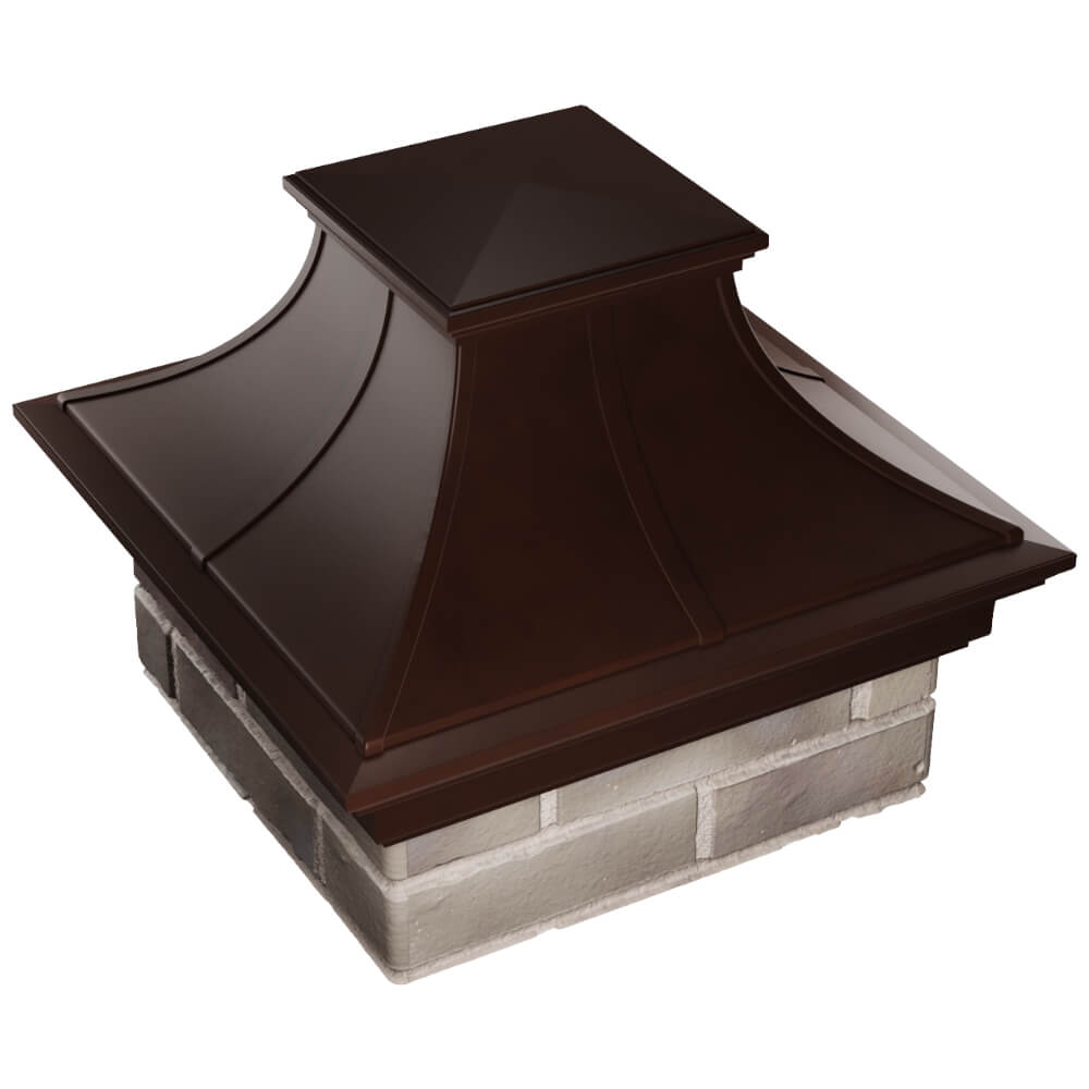 Колпак Zking Монблан Премиум Коричневый на столб 1.5х1.5 кирпича (385х385мм) в Белогорске фото