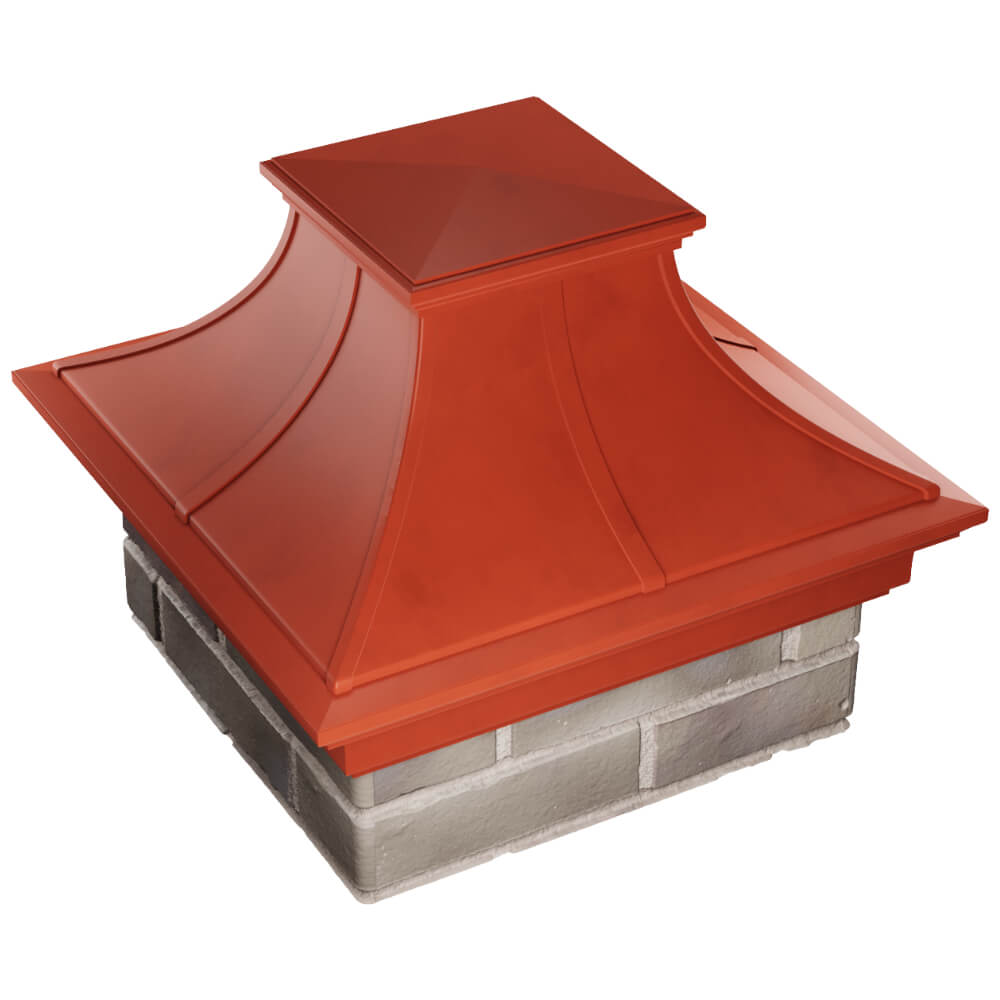Колпак Zking Монблан Премиум Красный на столб 1.5х1.5 кирпича (385х385мм) в Белогорске фото