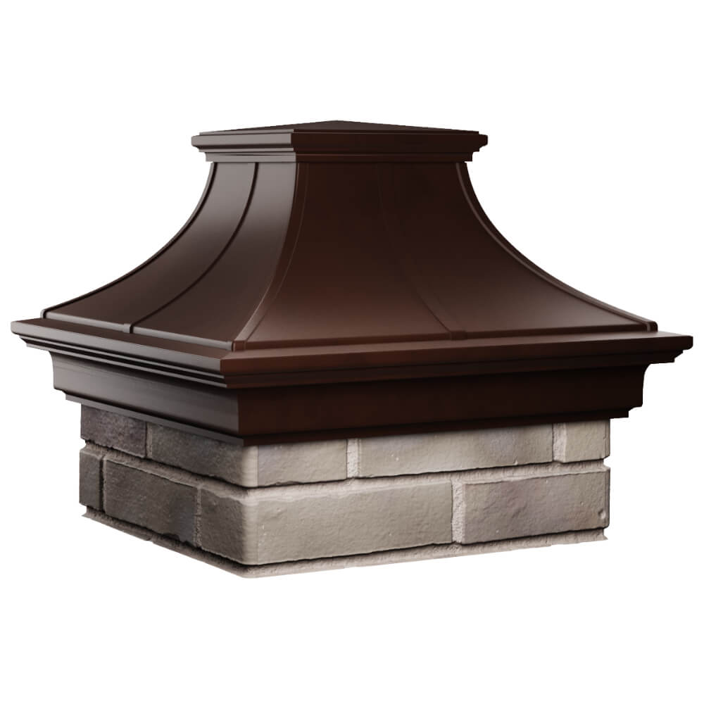 Колпак Zking Монблан Премиум Коричневый на столб 1.5х1.5 кирпича (385х385мм) в Белогорске фото