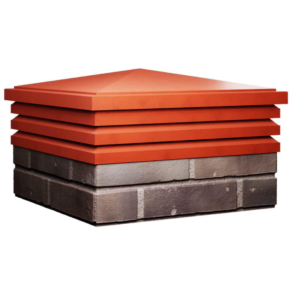 Колпак Zking Бона ХайТек Красный на столб 2х2 кирпича (513х513мм) в Белогорске фото