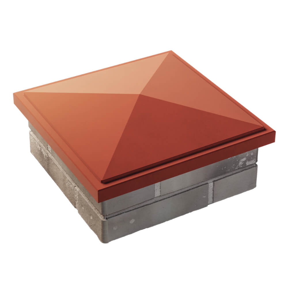 Колпак Zking БонаМоно Красный на столб 1.5х1.5 кирпича (385х385, 400х400мм) в Белогорске фото