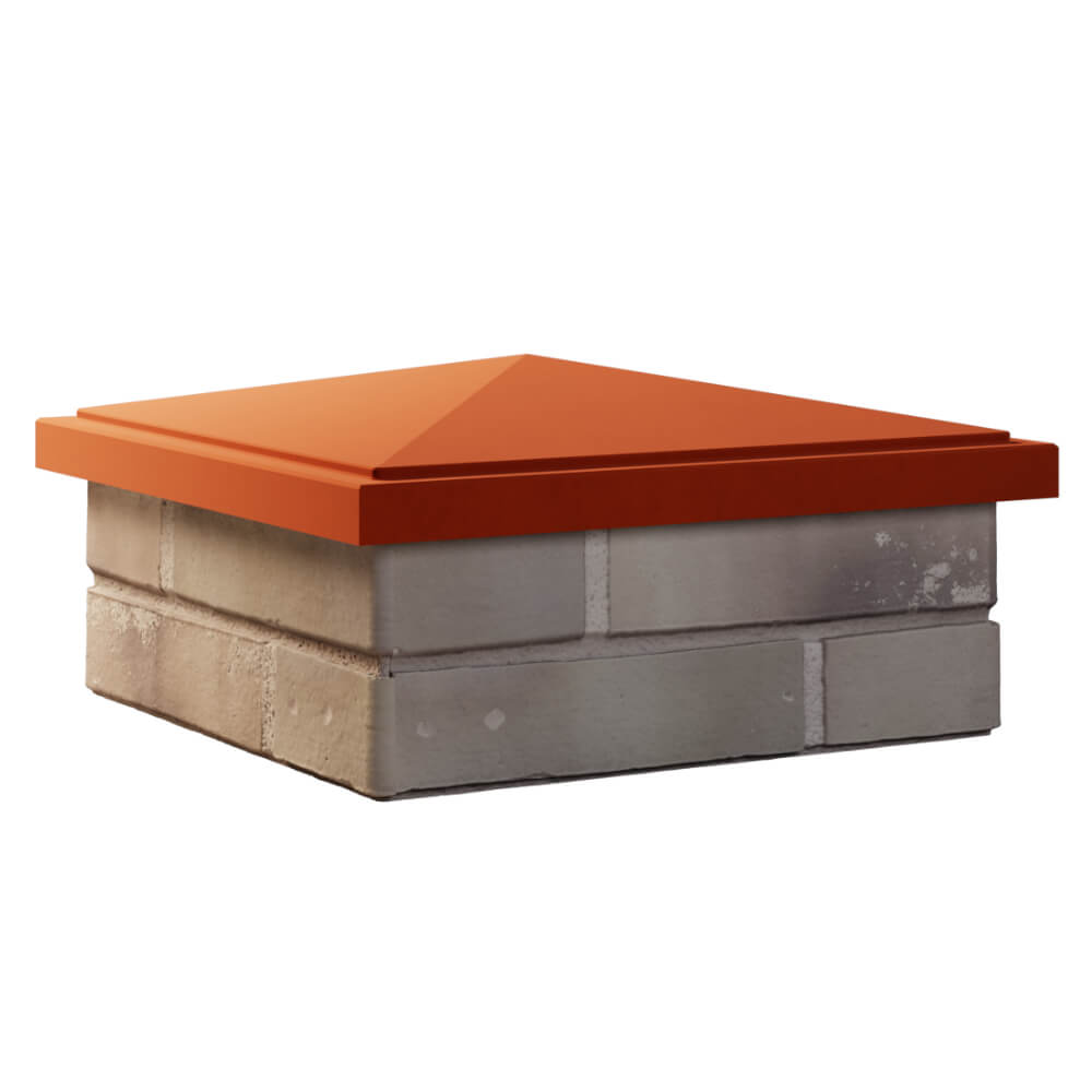 Колпак Zking БонаМоно Красный на столб 1.5х1.5 кирпича (385х385, 400х400мм) в Белогорске фото