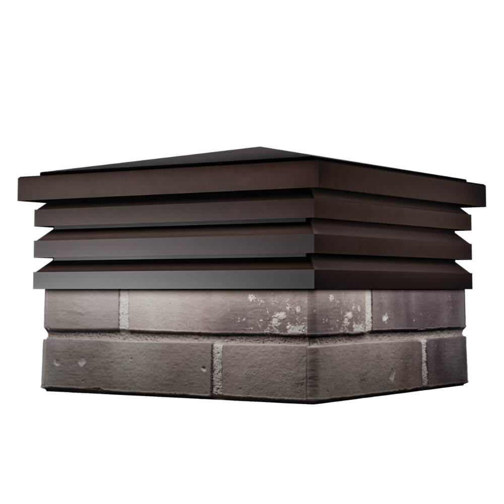 Колпак Zking Бона ХайТек Коричневый на столб 1.5х1.5 кирпича (385х385мм) в Белогорске фото