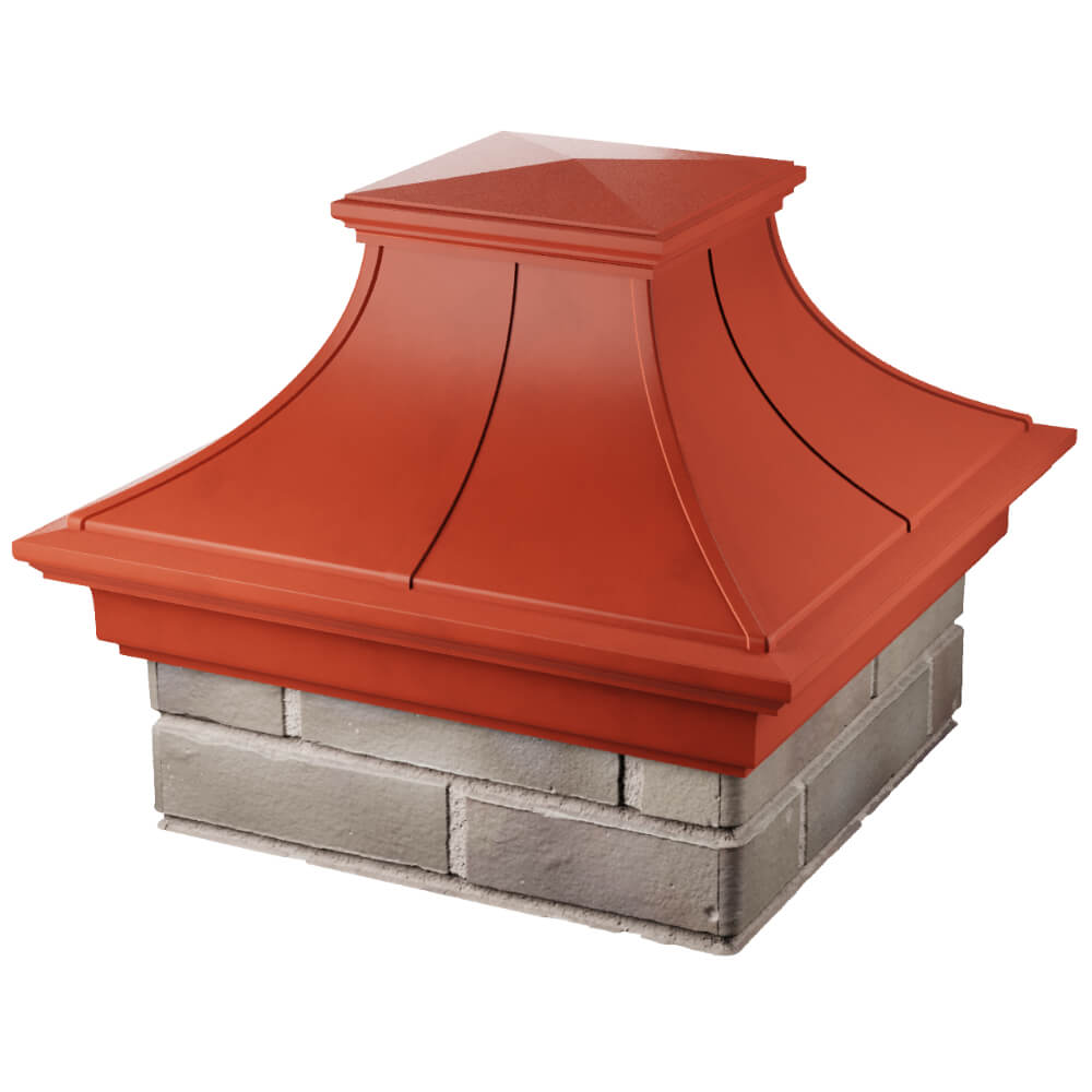 Колпак Zking Монблан Премиум Красный на столб 1.5х1.5 кирпича (385х385мм) в Белогорске фото
