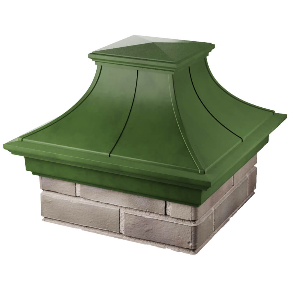Колпак Zking Монблан Премиум Зеленый на столб 1.5х1.5 кирпича (385х385мм) в Белогорске фото