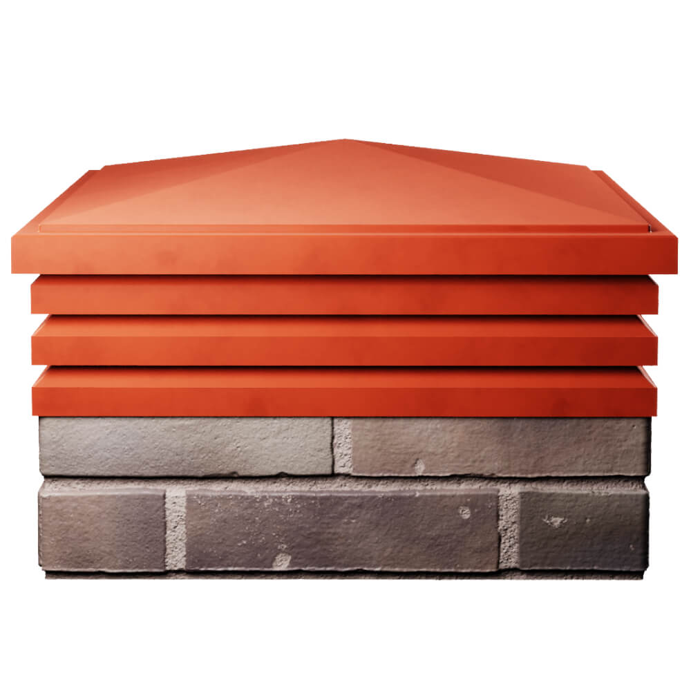 Колпак Zking Бона ХайТек Красный на столб 2х2 кирпича (513х513мм) Белогорск фото