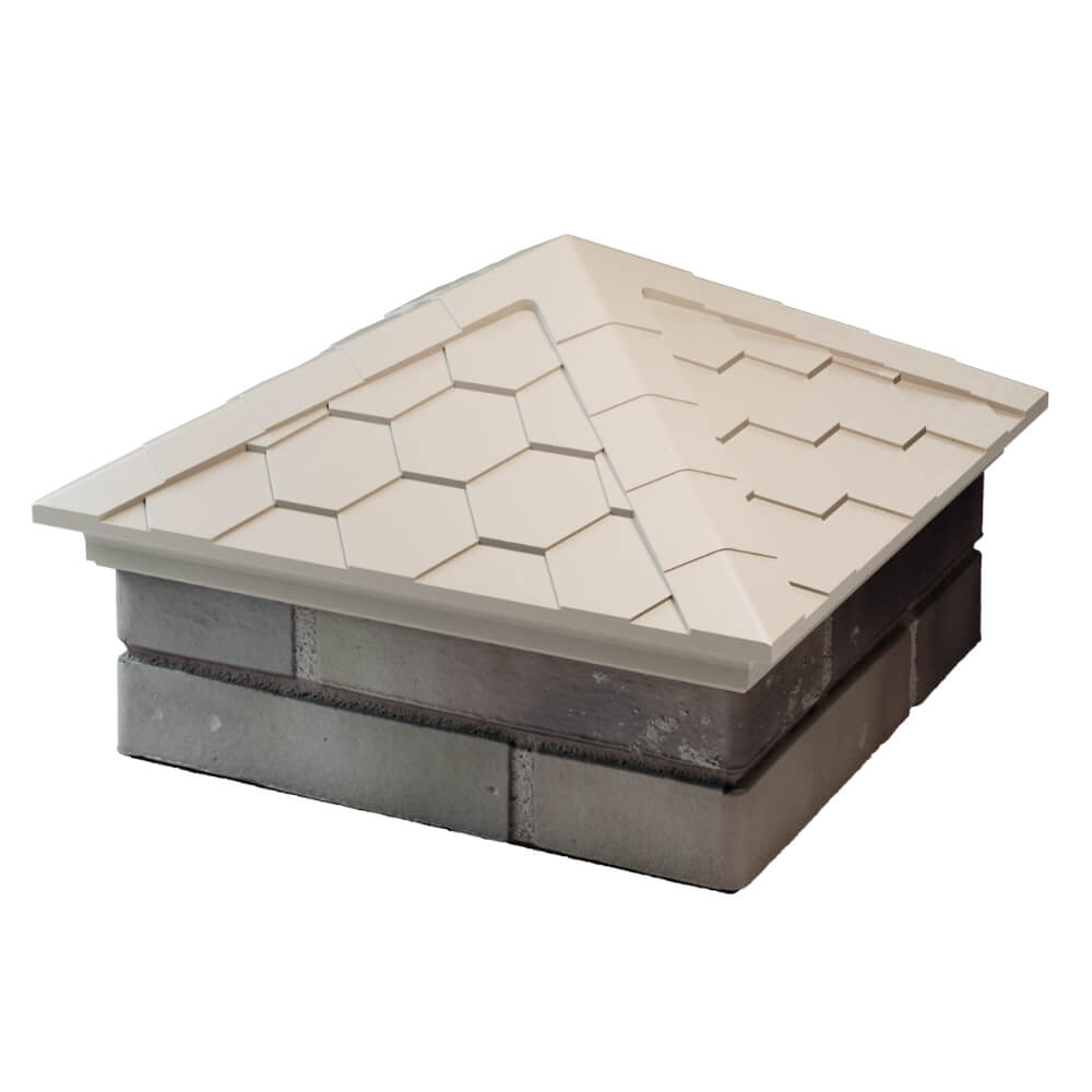 Колпак Zking Эверест Бежевый на столб 1.5х1.5 кирпича (390х390мм)