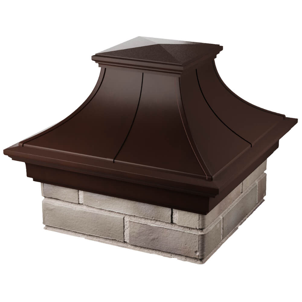 Колпак Zking Монблан Премиум Коричневый на столб 1.5х1.5 кирпича (385х385мм) в Белогорске фото