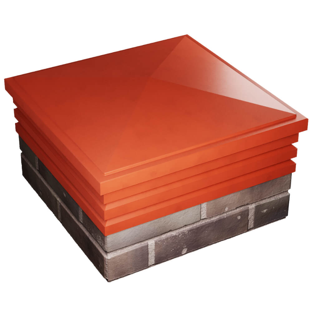 Колпак Zking Бона ХайТек Красный на столб 2х2 кирпича (513х513мм) в Белогорске фото