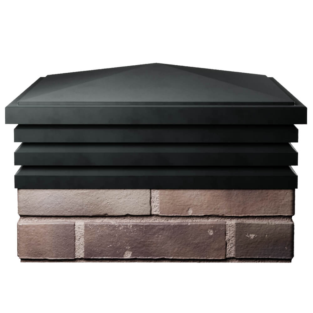 Колпак Zking Бона ХайТек Черный на столб 2х2 кирпича (513х513мм) Белогорск фото