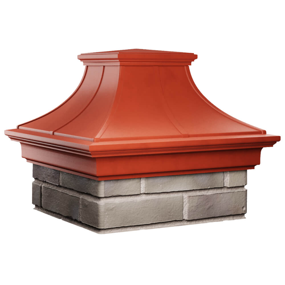 Колпак Zking Монблан Премиум Красный на столб 1.5х1.5 кирпича (385х385мм) в Белогорске фото