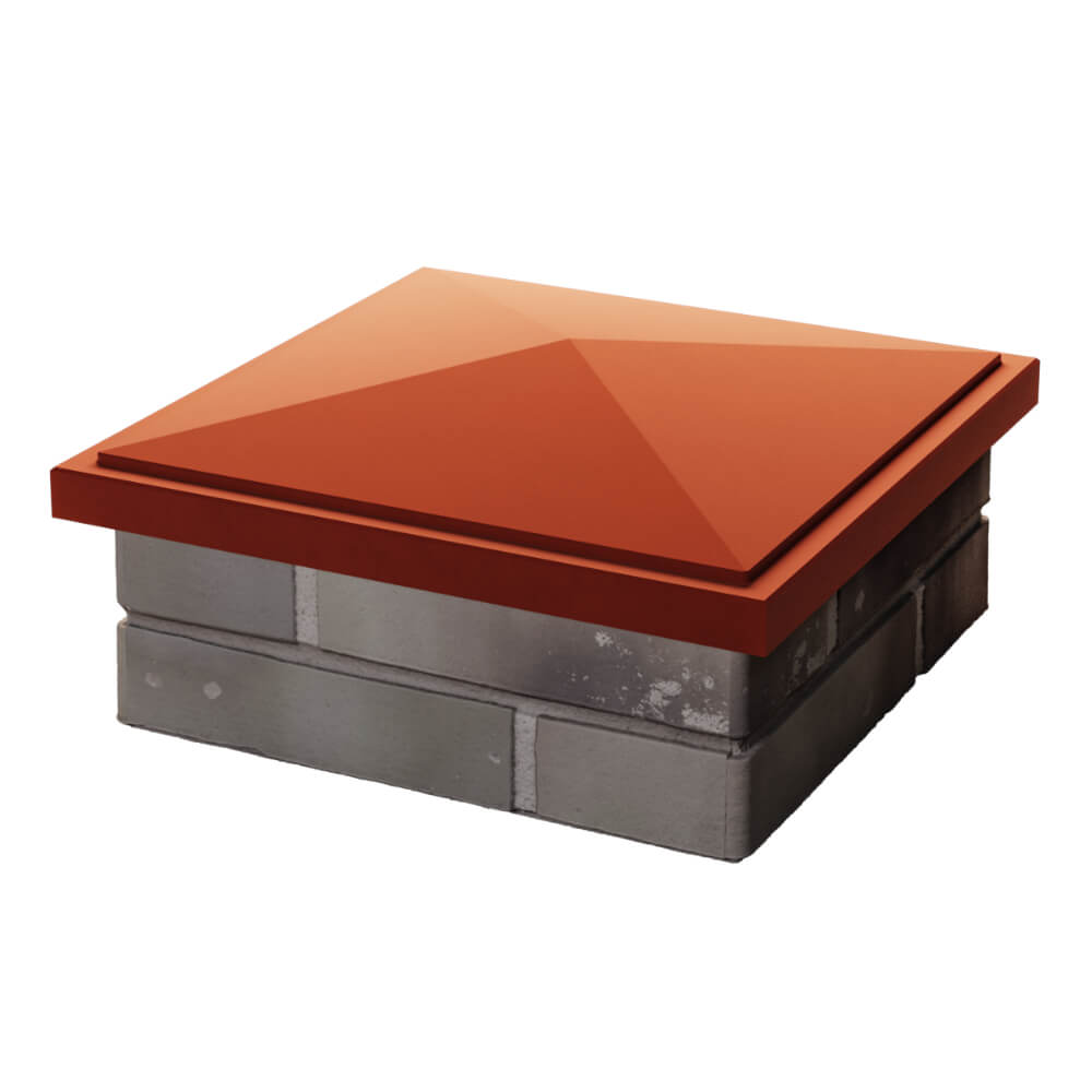 Колпак Zking БонаМоно Красный на столб 1.5х1.5 кирпича (385х385, 400х400мм) в Белогорске фото