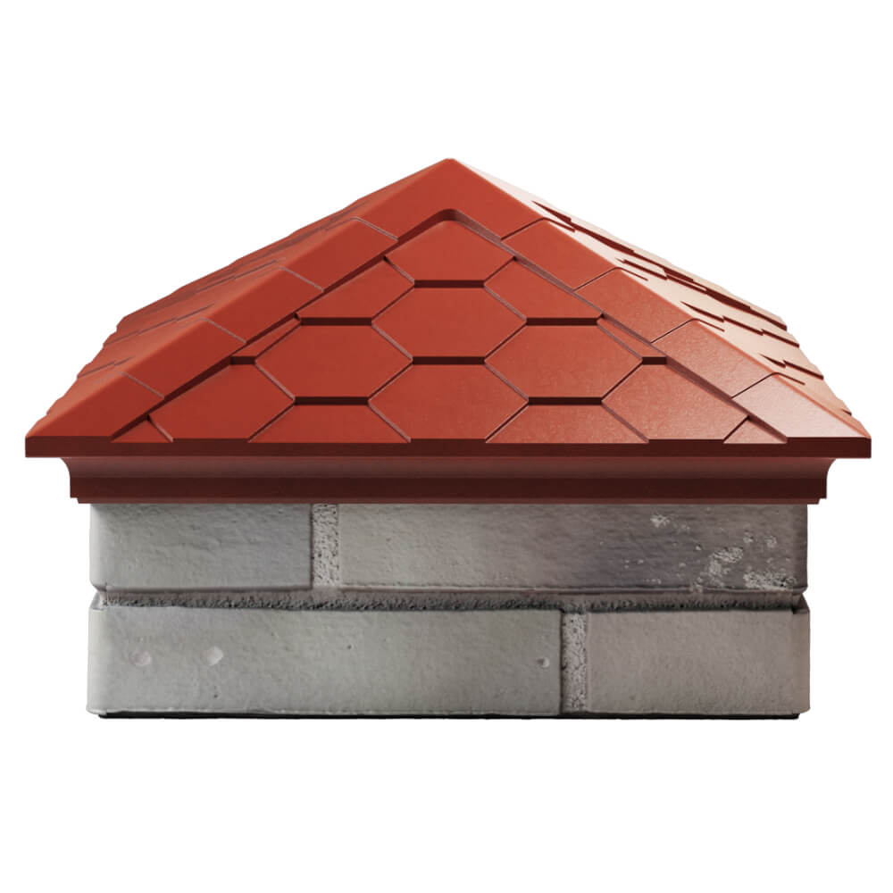 Колпак Zking Эверест Красный на столб 1.5х1.5 кирпича (390х390мм) Белогорск фото