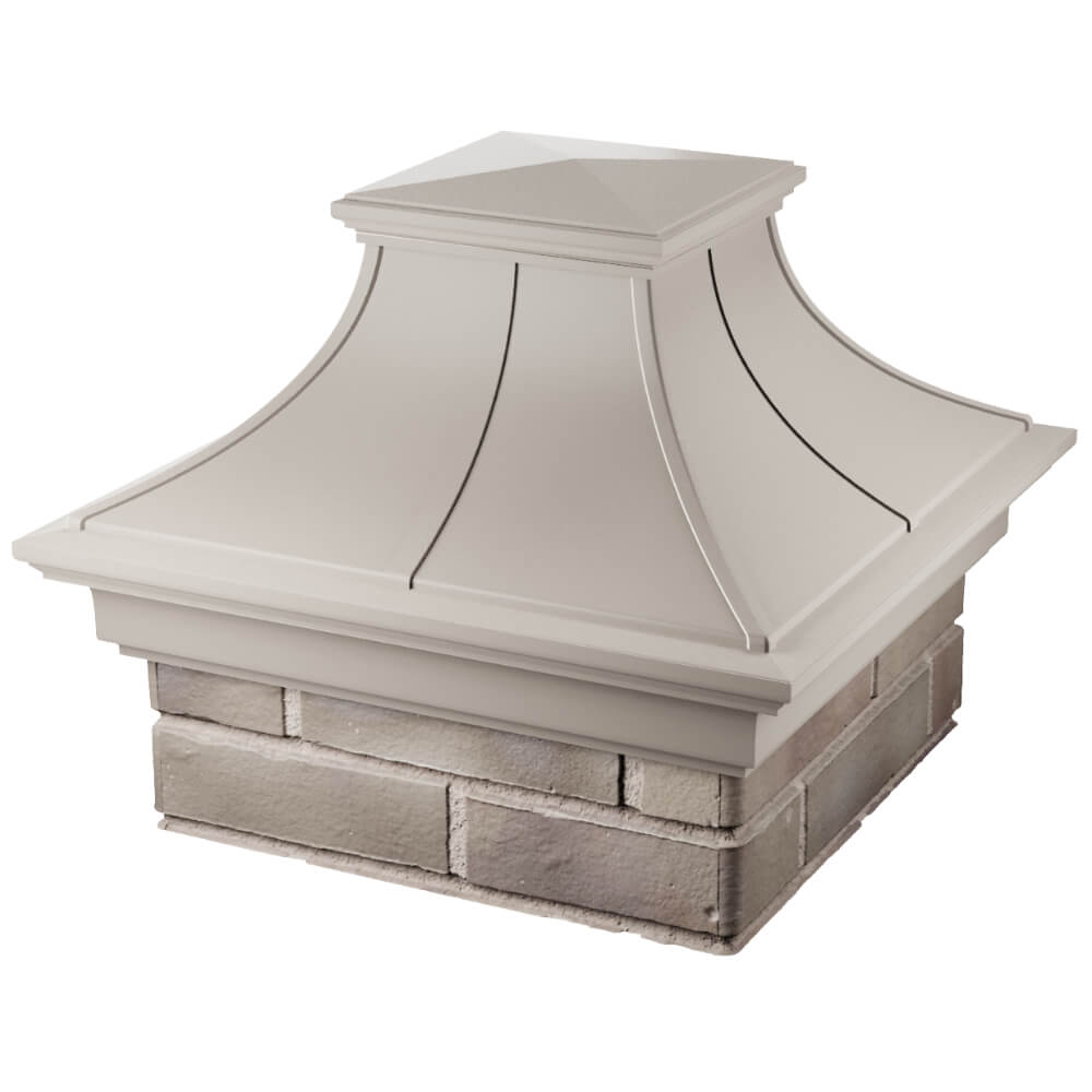 Колпак Zking Монблан Премиум Бежевый на столб 1.5х1.5 кирпича (385х385мм) в Белогорске фото