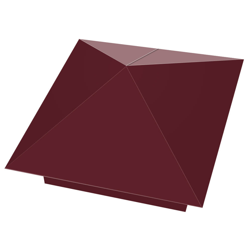 Колпак металлический 390х390мм RAL3005 Красное Вино заборный Белогорск фото