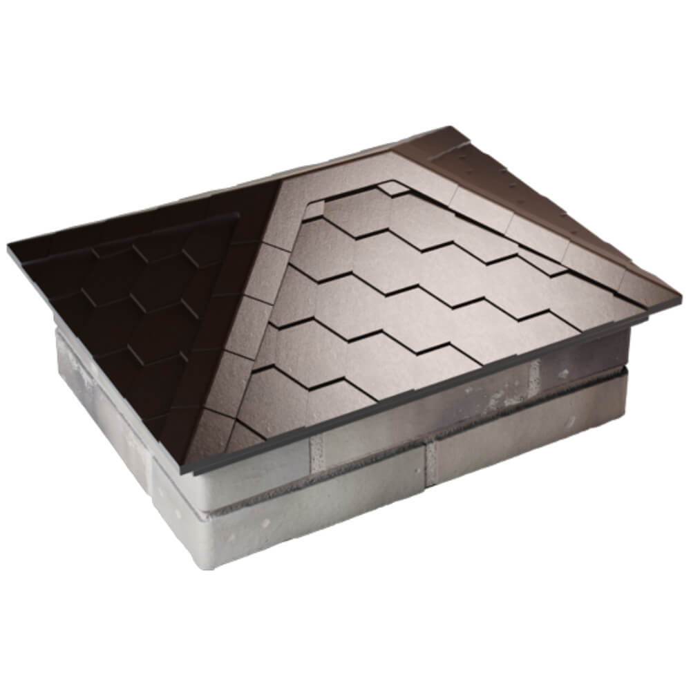 Колпак Zking Эверест Коричневый на столб 2х1.5 кирпича (520х390мм) Белогорск фото