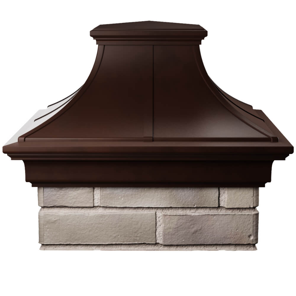 Колпак Zking Монблан Премиум Коричневый на столб 1.5х1.5 кирпича (385х385мм) Белогорск фото