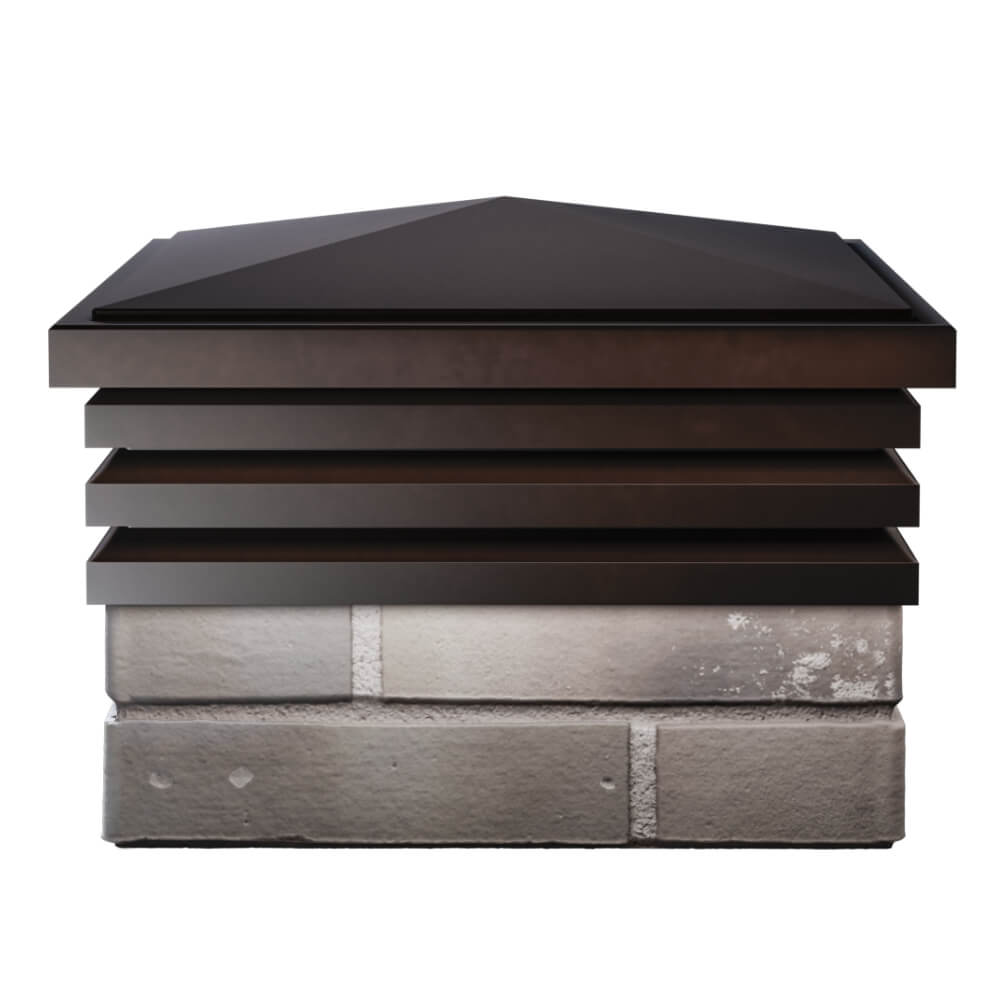 Колпак Zking Бона ХайТек Коричневый на столб 1.5х1.5 кирпича (385х385мм) Белогорск фото