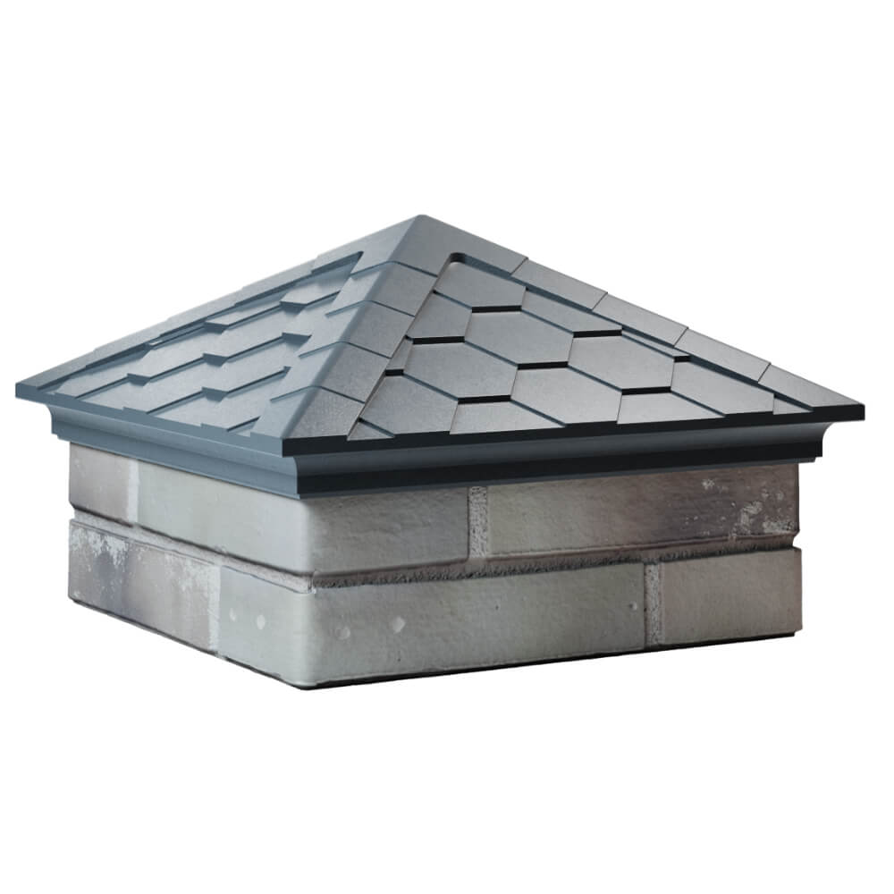 Колпак Zking Эверест Серый на столб 1.5х1.5 кирпича (390х390мм) в Белогорске фото