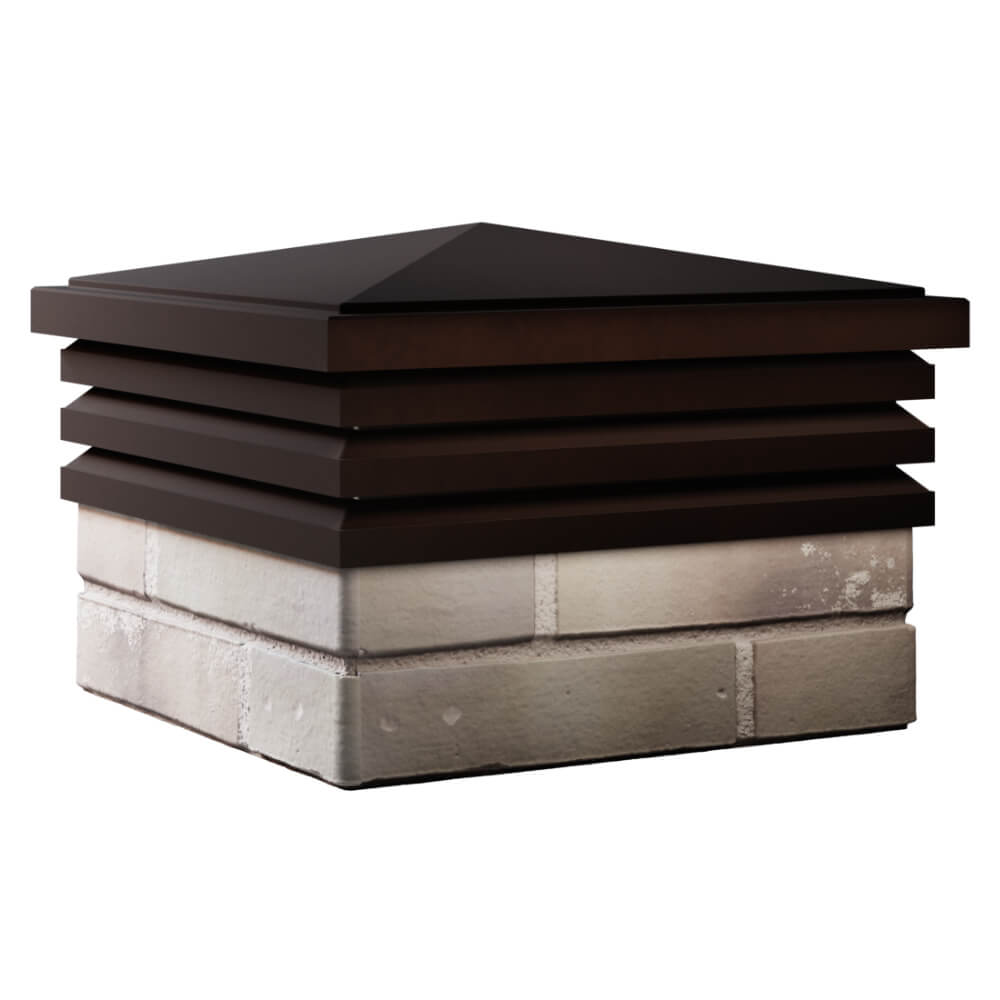 Колпак Zking Бона ХайТек Коричневый на столб 1.5х1.5 кирпича (385х385мм) в Белогорске фото