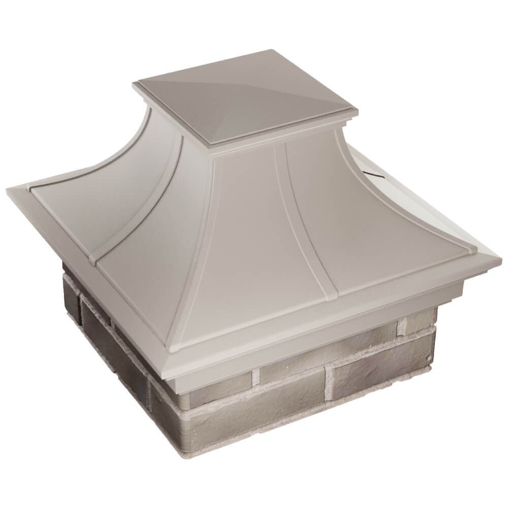 Колпак Zking Монблан Премиум Бежевый на столб 1.5х1.5 кирпича (385х385мм) в Белогорске фото